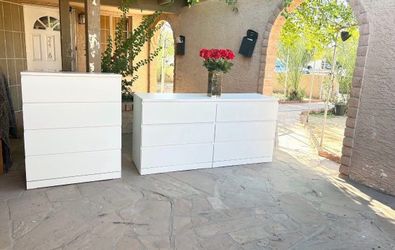 2 IKEA white dressers set
