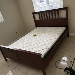 Queen  Bed Real Wood , With Mattres . Price Including Delivery 
