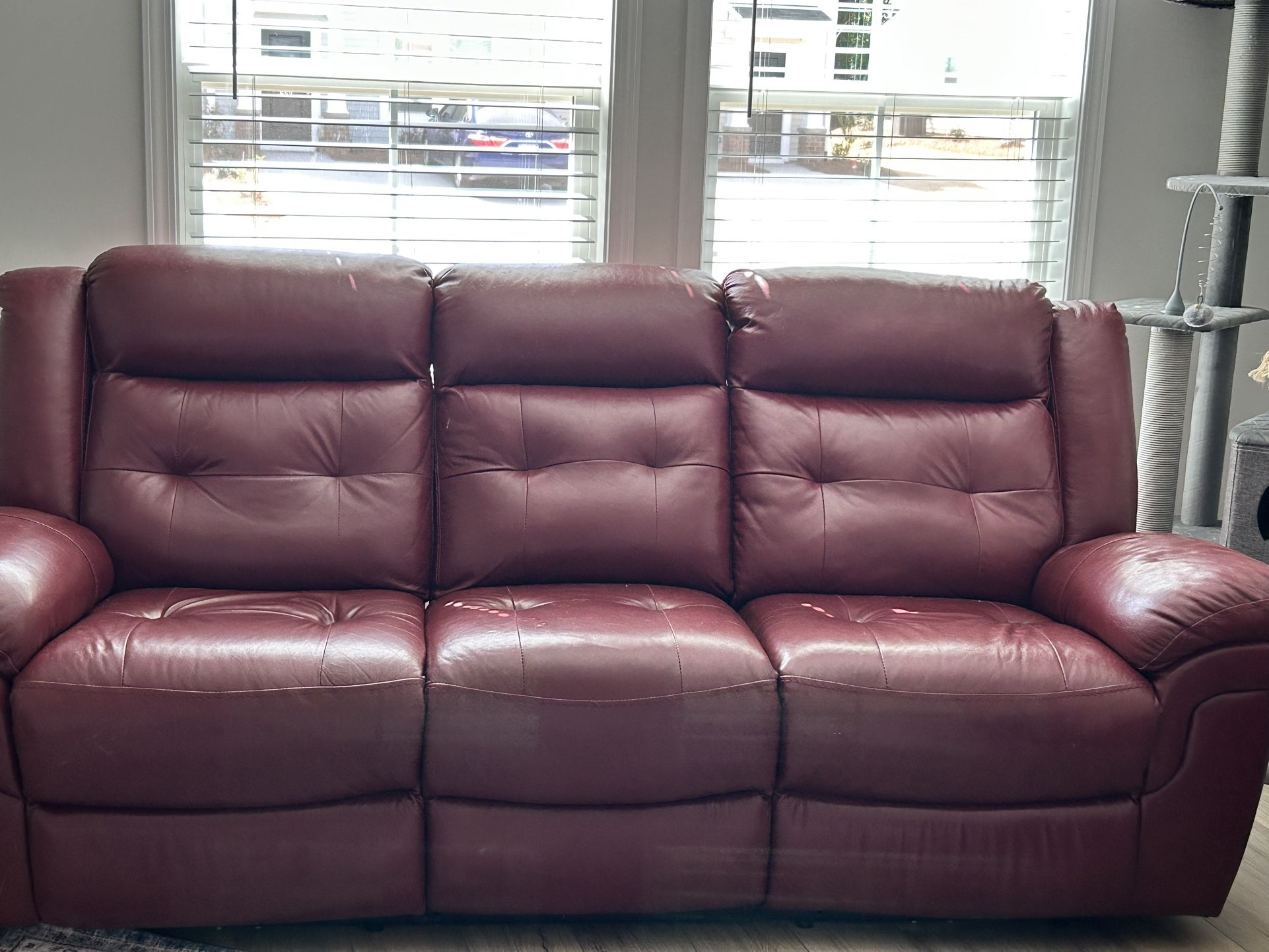 Burgundy Leather Couch