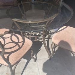 Kitchen/dining Glass Table And Chairs 