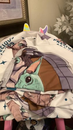 Star Wars Mandalorian sheets and pillow case (3) set washed and clean size Queen
