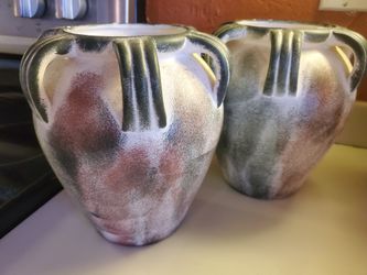 Set of 2 - 8" Colorful Ceramic Vases - 20 obo