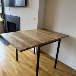West Elm Industrial Dining Table – Solid Wood & Steel