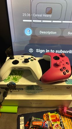 X box with 2 controllers