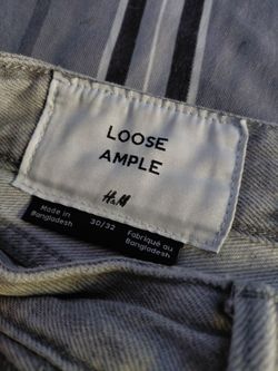 H m loose fit light gray jeans