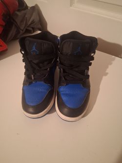 Air Jordan 1 Mid Black Royal Blue Sneakers