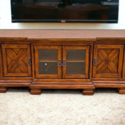 Brown Solid Wood Entertainment Center