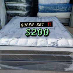 Queen Size euro pillow top mattress Set ‼️‼️