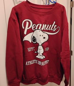 New Women's Snoopy Sweatshirt Pullover Maroon Size XL 16/18