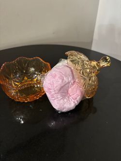 Powder jar w/powder puff