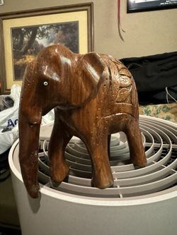 Wooden Elephant Figurine