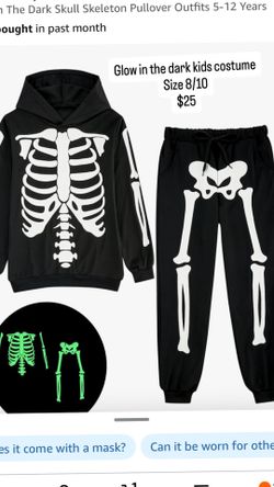 Kids Glow-In-The-Dark Skeleton Costume