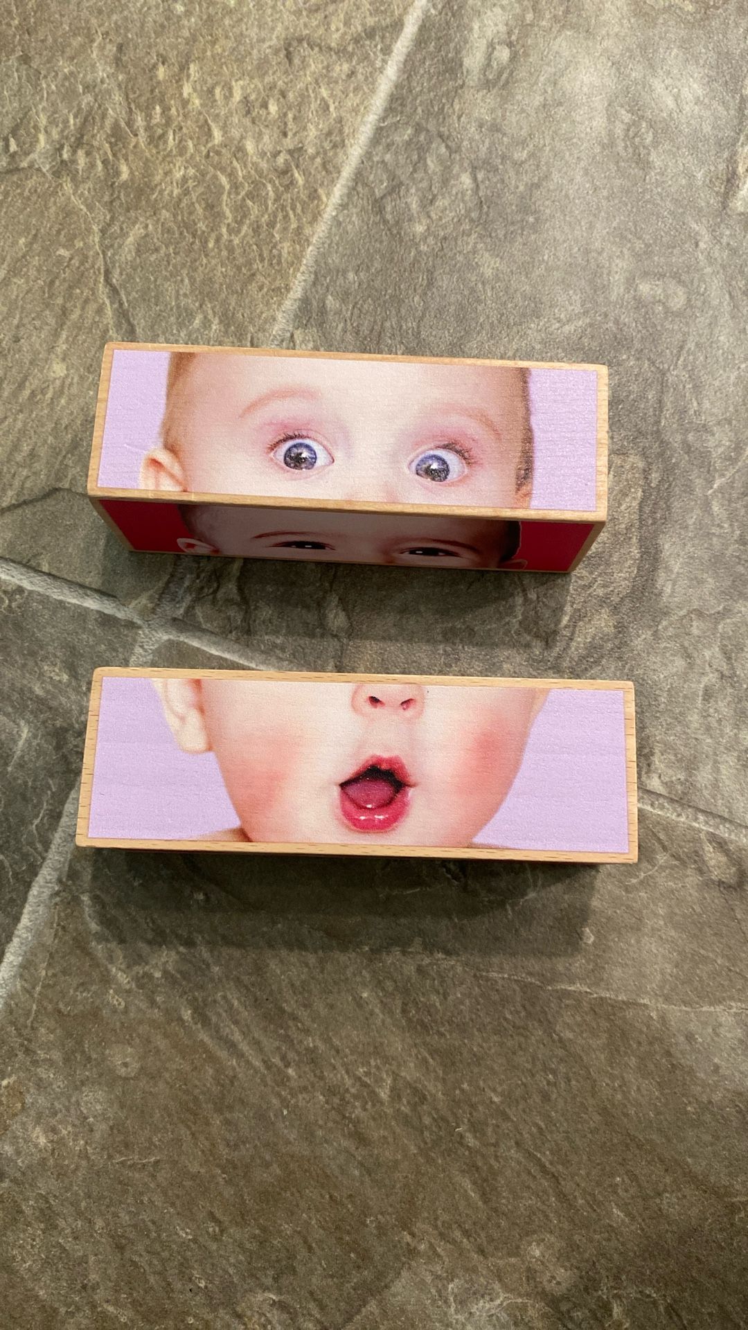 Kiwico Changing Faces Wooden Blocks Puzzle Baby Toddler @used@