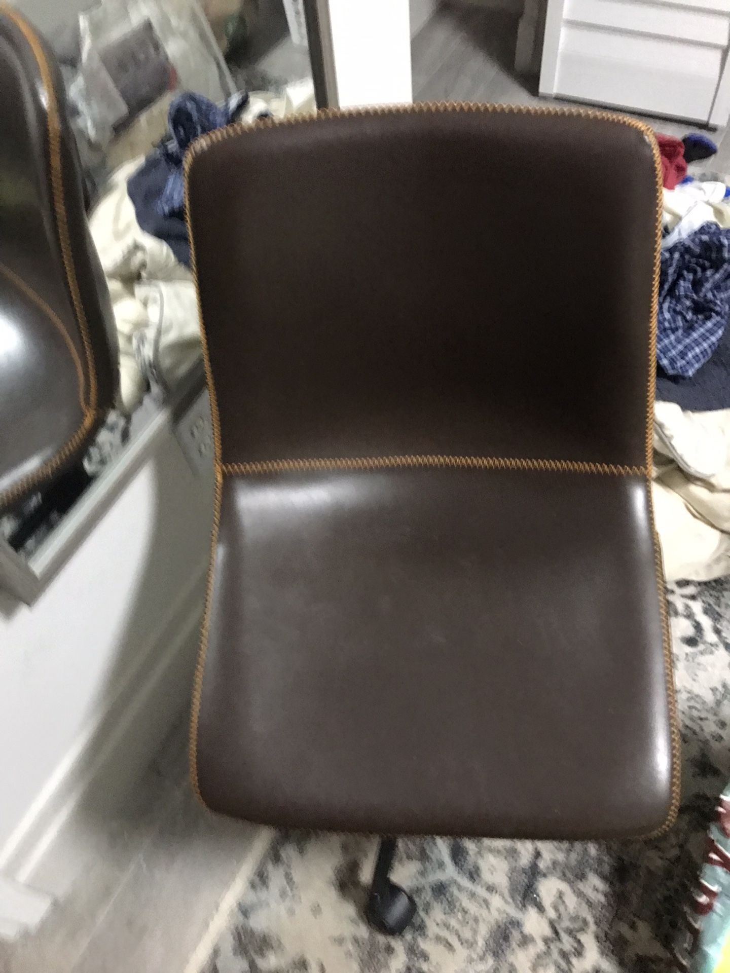 Small Brown Leather Desk Chair
