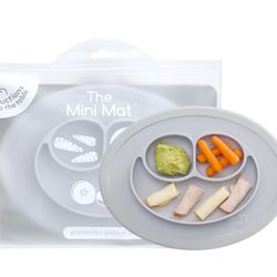 ezpz food tray plate 100% Silicone Suction Placemat + Divided Plate with Three Compartments