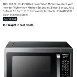 Toshiba ML-EM45PIT(BS) Microwave Oven With Inverter Technology