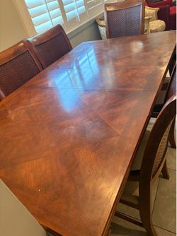 6 chair table used .