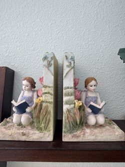 Ceramic Fairy Book Ends