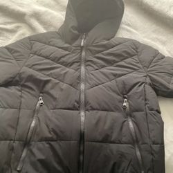 Calvin Klein Men's Black Sherpa Lined Hood Chevron Stretch Jacket Size XL