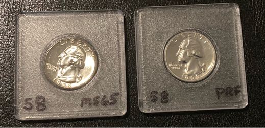 2 - 1958 Washington Quarters 90% Silver Coins