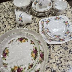 Fine China Tea Cups And Plates  Platters , Sugar Creamer Bowls 