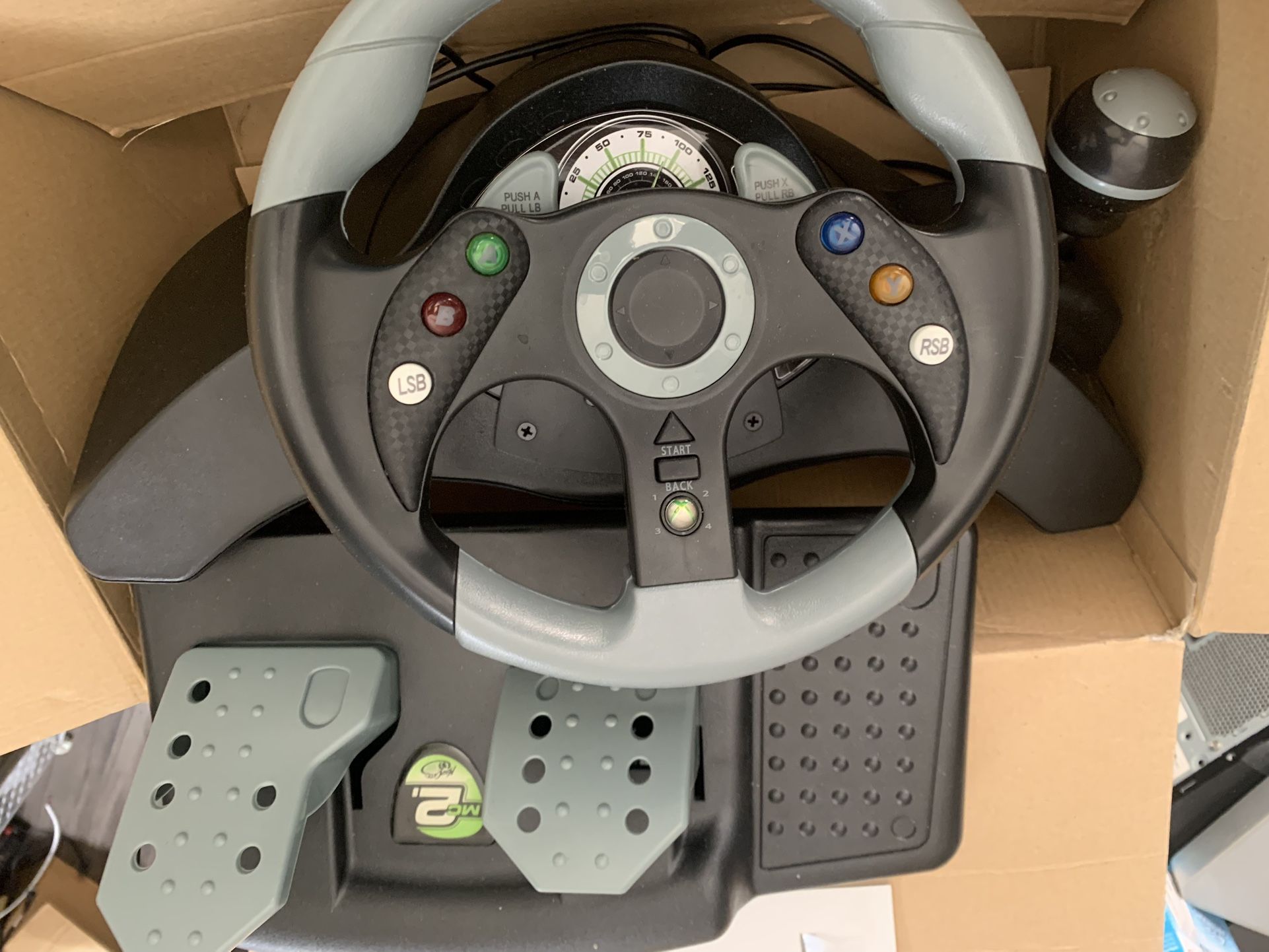 Mad Catz MC2 Universal Racing Steering Wheel and Pedals For XBOX 360