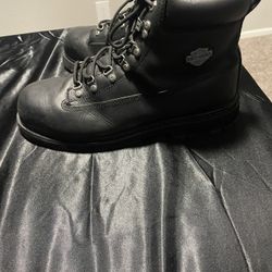 Harley Davidson Leather Steel Toe Boots 