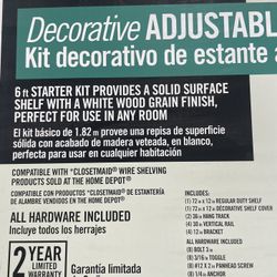 Everbilt 6ft Decorative Adjustable Shelf Kit
