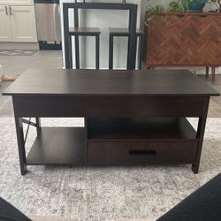 Dark Wooden Table With Storage