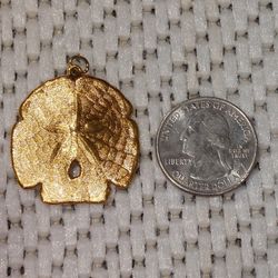 Gorgeous SAND DOLLAR GOLD PLATE Charm! 