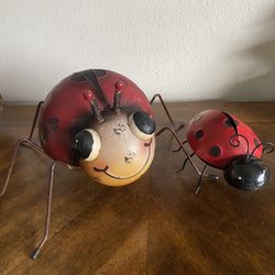 Yard Garden Hand Painted Ladybug Decor With Baby