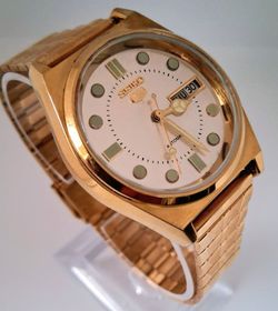 Seiko 5 Automatic Vintage Day-Date Watch 
