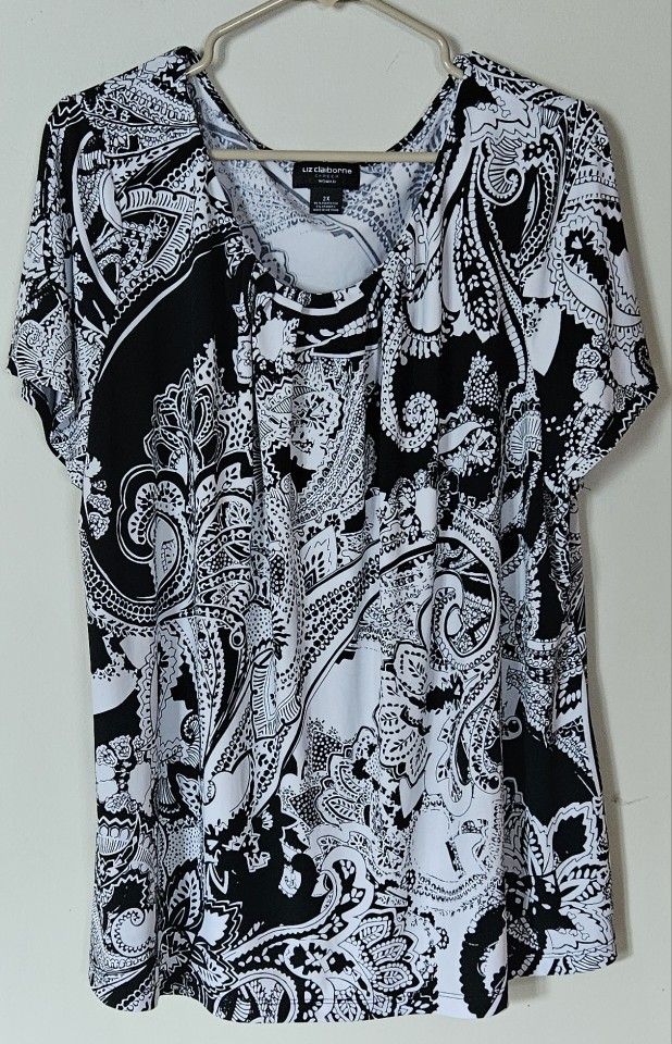 2X Women’s Liz Claiborne Short Sleeve Blouse