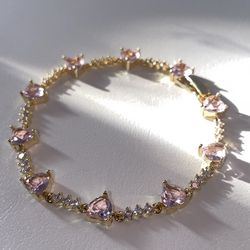 18k Gold Plated Heart Bracelet 