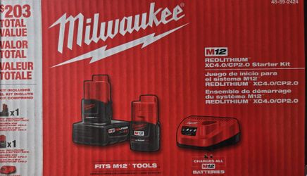 Milwaukee M12 Redlithium XC4.0 & CP2.0 With Charger