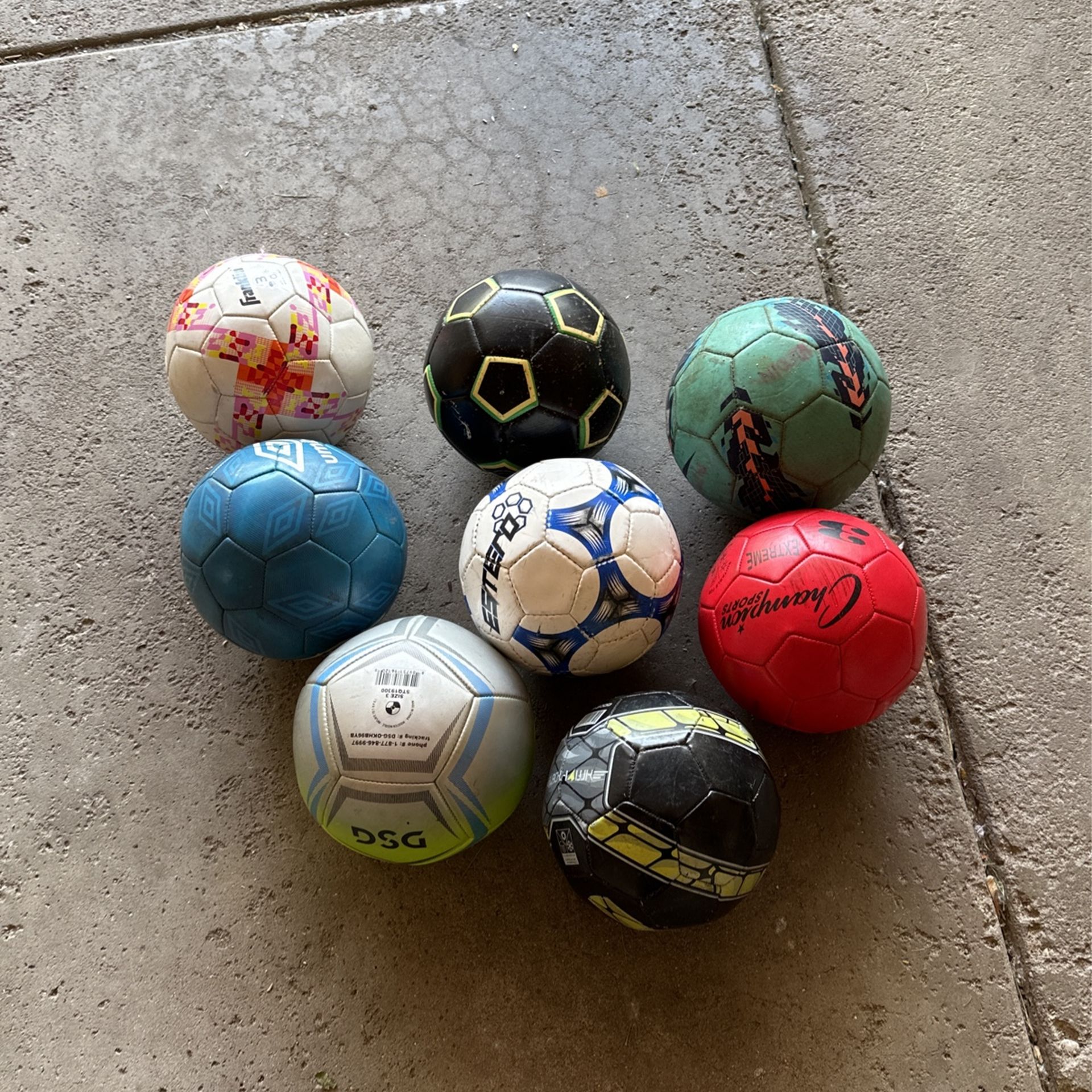 Lot of Used Soccer Balls Size 3