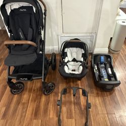 Nuna Travel System (Stroller + Car Seat + Base + Adapter) – Excellent Condition