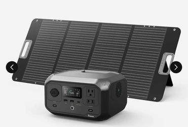 Ampace 300w portable power station with 100w foldable solar panel