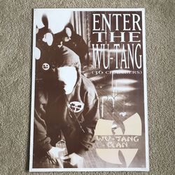 Wu-Tang Signed Poster 36 Chambers Rza Autogrpahed