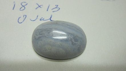 AGATE BLUE LACE OVAL 18 X 13  X  5.8 MM