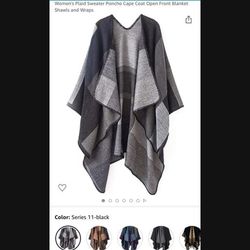 New Women’s Sweater Poncho Cape Coat Front Blanket 