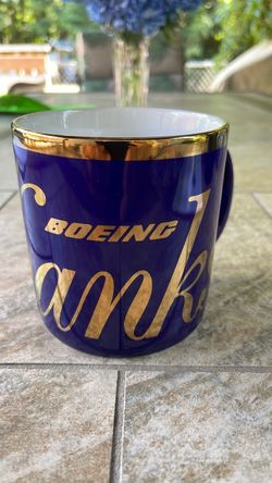 Boeing vintage cobalt blue coffee mug