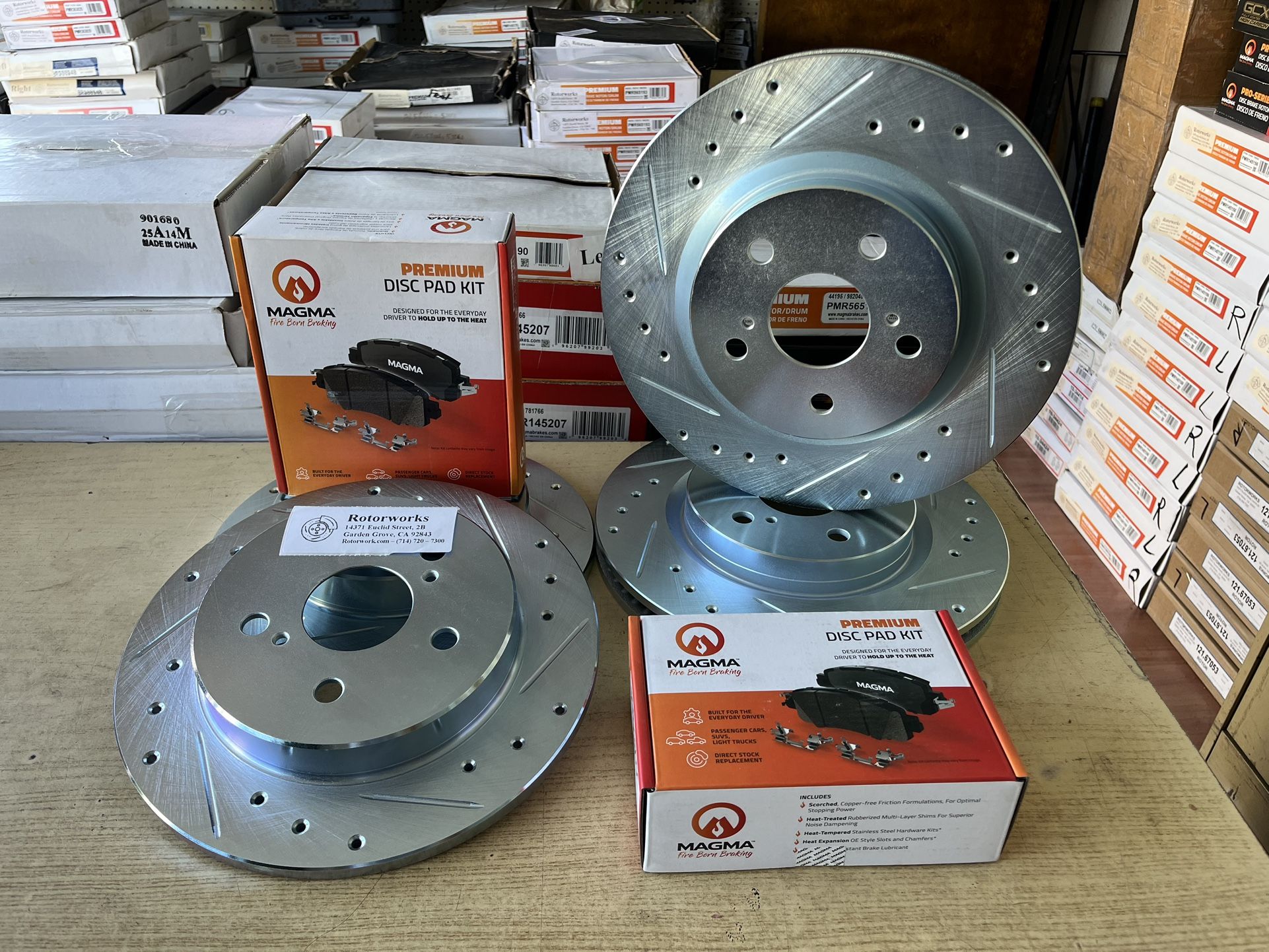 Lexus UX200 19-22 Drill Slot Zinc Rotors Ceramic Brake Pads