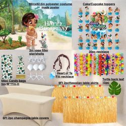 Moana party decor supplies selling all together