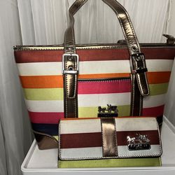 Coach Handbag Legacy Stripe Purse & Wallet 