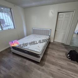 NEW QUEEN BED FRAME AND MATTRESS 