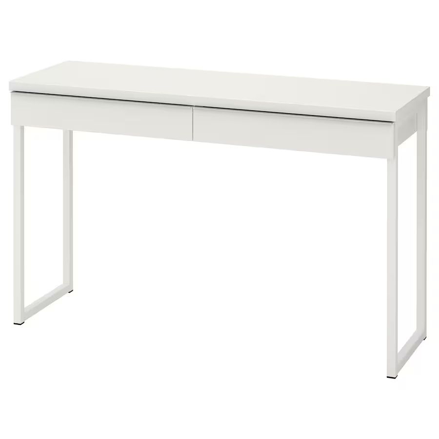 Desk, high gloss white, 47 1/4x15 3/4 "