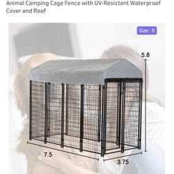 BestPet 8 x 4 x 6 Ft Dog Kennel Outdoor Dog Pen Playpen House Heavy Duty Dog Crate Metal Galvanized Welded Pet Animal Camping Cage Fence with UV-Resis