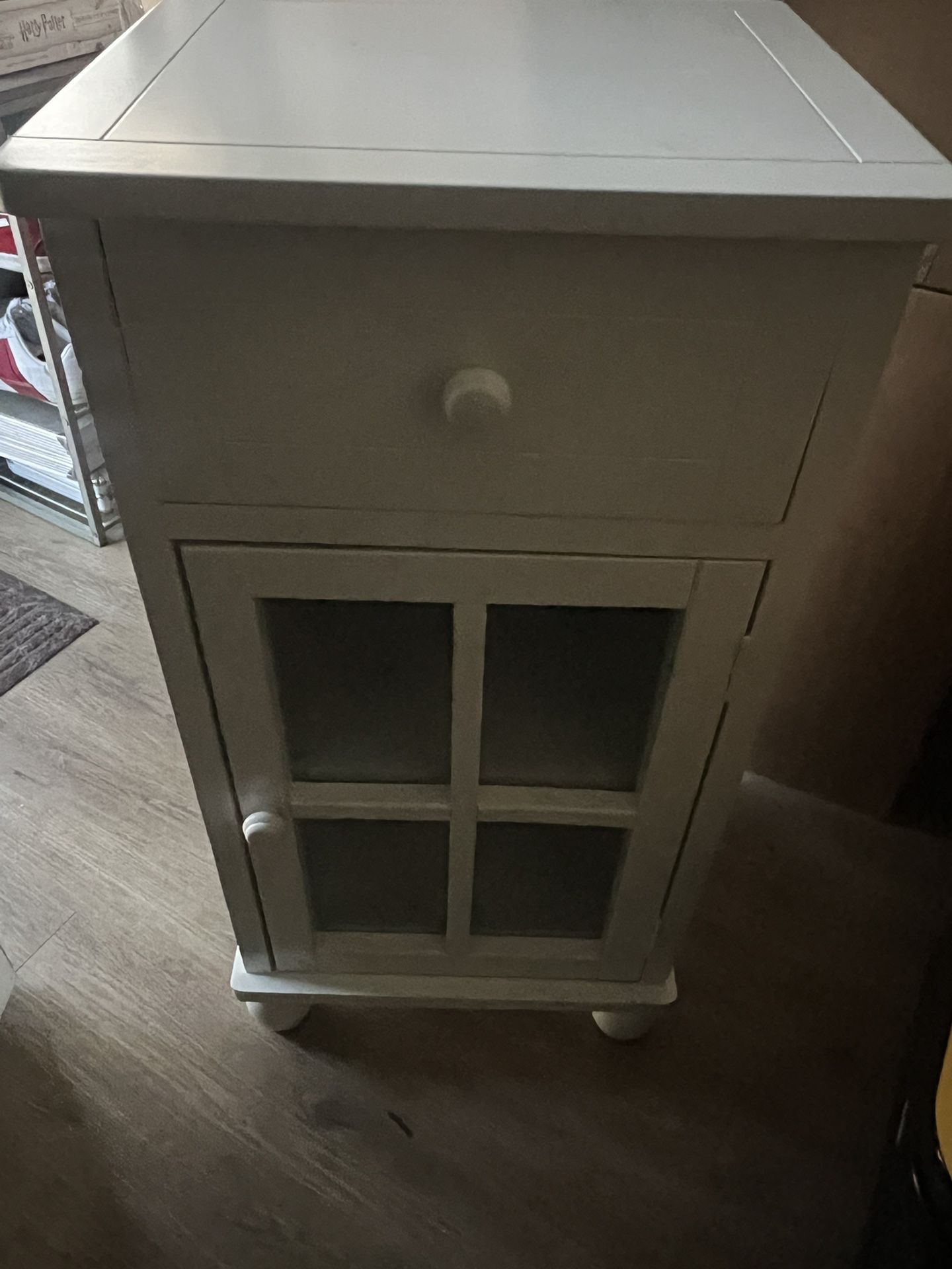 White Side Table With Storage 