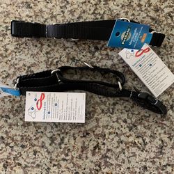 Two Medium Martingale Dog Collars & 6 Ft Leash